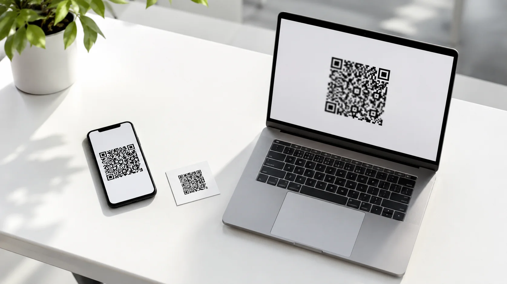 スマホとパソコンどちらでもQRコードを作成できる